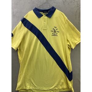 Polo Ralph Lauren Horse Crest Equestrian Shirt #2 Yellow Blue Mens size 2XL